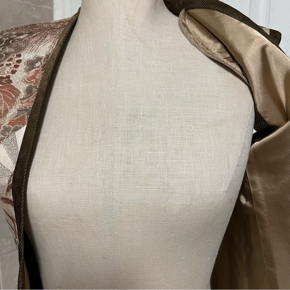 Montsuki Honolulu Vest Silk Samurai Inspired Lotus Brocade Rayon NWT 1970s - Picture 7 of 15